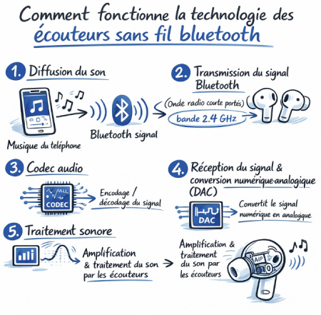 ecouteur sans fil et fonctionnement